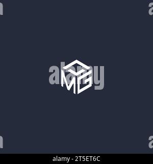 MG initial hexagon logo design inspiration Stock Vector