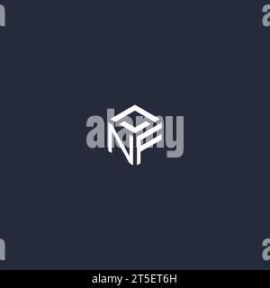 NF initial hexagon logo design inspiration Stock Vector