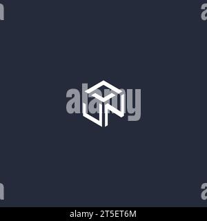 JN initial hexagon logo design inspiration Stock Vector