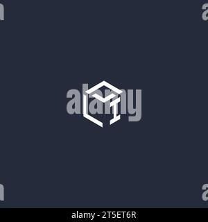 LI initial hexagon logo design inspiration Stock Vector