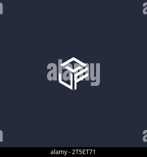 JF initial hexagon logo design inspiration Stock Vector