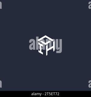 IH initial hexagon logo design inspiration Stock Vector
