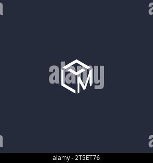 LM initial hexagon logo design inspiration Stock Vector