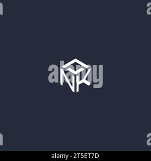 NK initial hexagon logo design inspiration Stock Vector