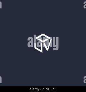 JV initial hexagon logo design inspiration Stock Vector
