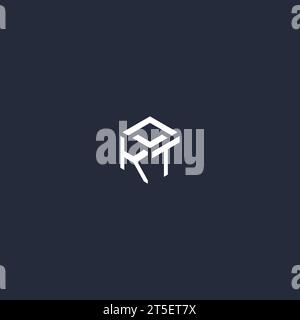 KT initial hexagon logo design inspiration Stock Vector