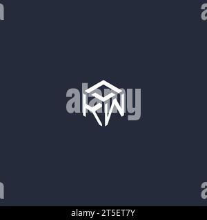 KW initial hexagon logo design inspiration Stock Vector