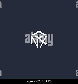 NX initial hexagon logo design inspiration Stock Vector