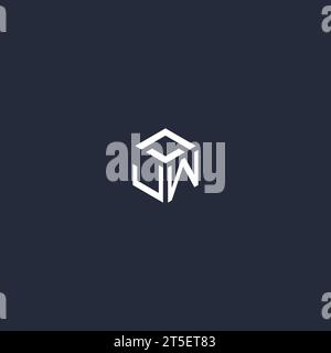 JW initial hexagon logo design inspiration Stock Vector