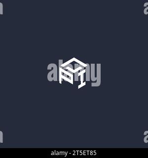 PI initial hexagon logo design inspiration Stock Vector