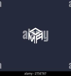 MA initial hexagon logo design inspiration Stock Vector