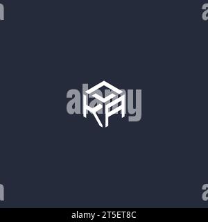 KA initial hexagon logo design inspiration Stock Vector