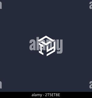 IY initial hexagon logo design inspiration Stock Vector