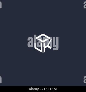 JK initial hexagon logo design inspiration Stock Vector