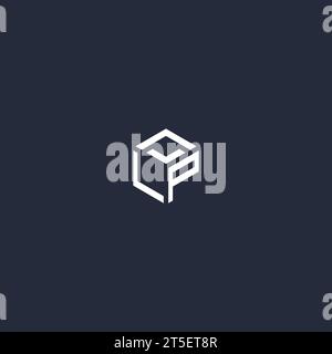 LP initial hexagon logo design inspiration Stock Vector