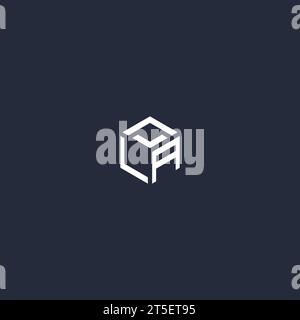 LA initial hexagon logo design inspiration Stock Vector