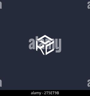 KC initial hexagon logo design inspiration Stock Vector