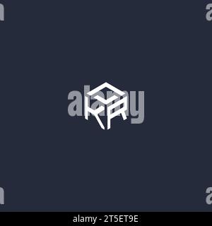 KR initial hexagon logo design inspiration Stock Vector