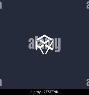 KX initial hexagon logo design inspiration Stock Vector