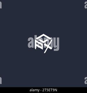 PX initial hexagon logo design inspiration Stock Vector