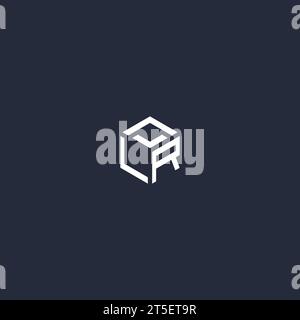 LR initial hexagon logo design inspiration Stock Vector