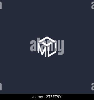 ML initial hexagon logo design inspiration Stock Vector