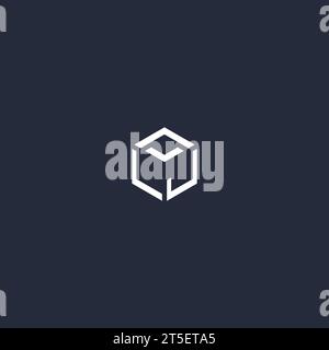 LJ initial hexagon logo design inspiration Stock Vector