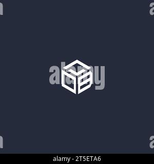 OB initial hexagon logo design inspiration Stock Vector