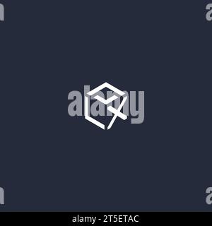 LX initial hexagon logo design inspiration Stock Vector