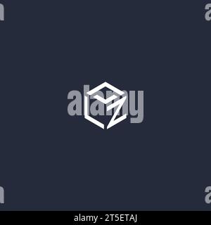 LZ initial hexagon logo design inspiration Stock Vector