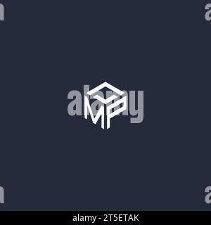 MP initial hexagon logo design inspiration Stock Vector