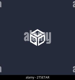 QD initial hexagon logo design inspiration Stock Vector