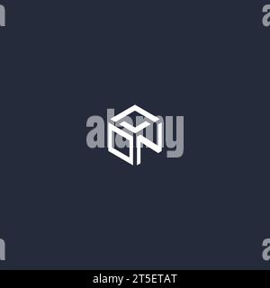 ON initial hexagon logo design inspiration Stock Vector