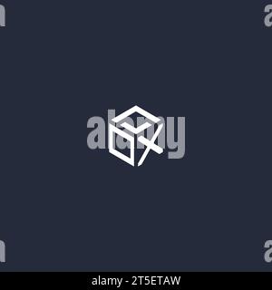 OX initial hexagon logo design inspiration Stock Vector