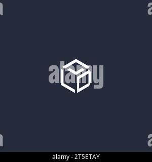 LD initial hexagon logo design inspiration Stock Vector