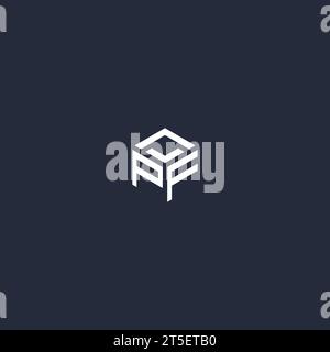 PF initial hexagon logo design inspiration Stock Vector