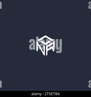 NR initial hexagon logo design inspiration Stock Vector