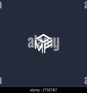 MF initial hexagon logo design inspiration Stock Vector