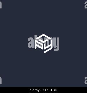 PY initial hexagon logo design inspiration Stock Vector