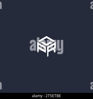 PR initial hexagon logo design inspiration Stock Vector