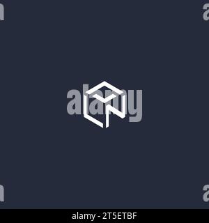 LN initial hexagon logo design inspiration Stock Vector