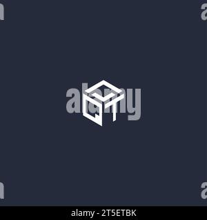 QT initial hexagon logo design inspiration Stock Vector