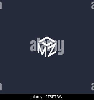 MZ initial hexagon logo design inspiration Stock Vector