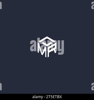 MR initial hexagon logo design inspiration Stock Vector
