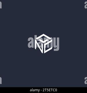 NC initial hexagon logo design inspiration Stock Vector