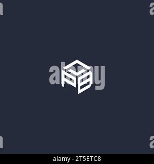 PB initial hexagon logo design inspiration Stock Vector