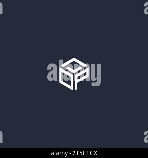 OP initial hexagon logo design inspiration Stock Vector