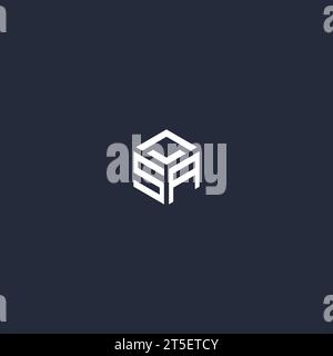 SA initial hexagon logo design inspiration Stock Vector