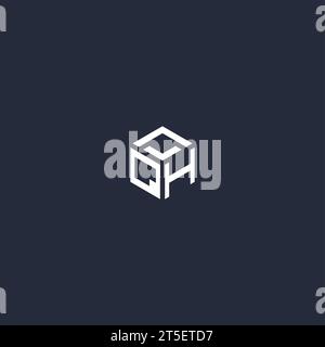 QH initial hexagon logo design inspiration Stock Vector