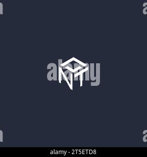NT initial hexagon logo design inspiration Stock Vector